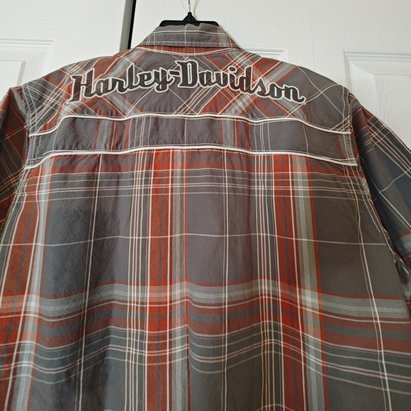 Men’s Harley Davidson Pearl Snap Shirt Sz L EUC Garage Mechanic Embroidered - Picture 3 of 8